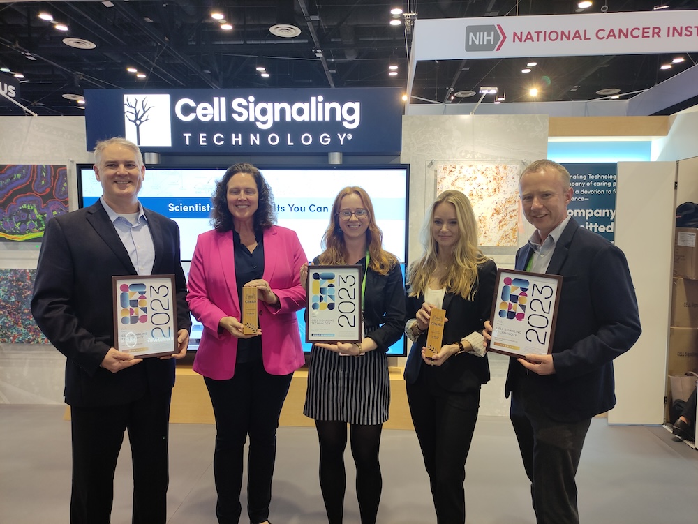 Cell Signaling Technology receiving their award