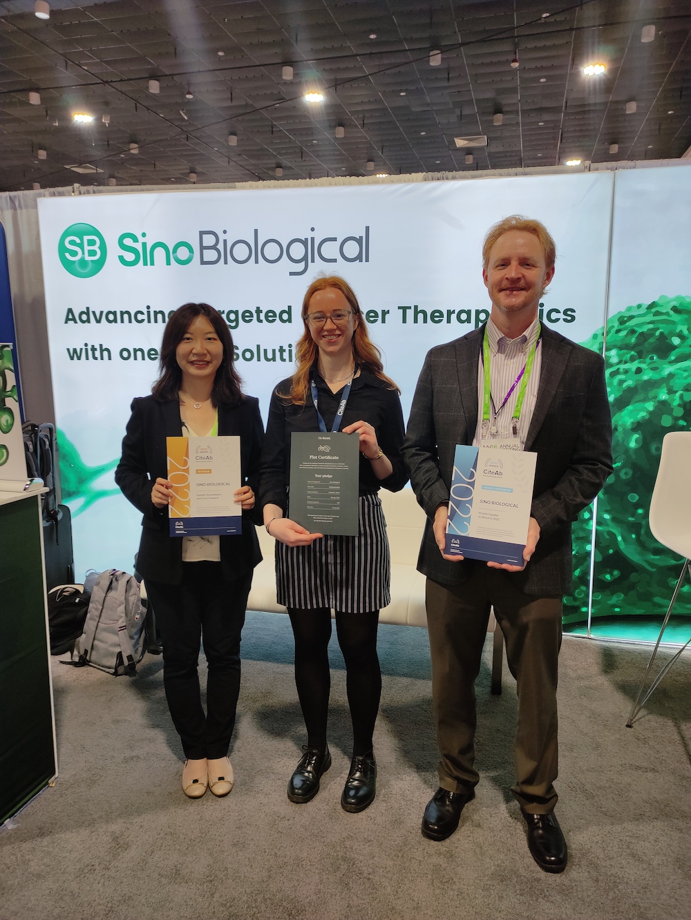 Sino Biological receiving their award