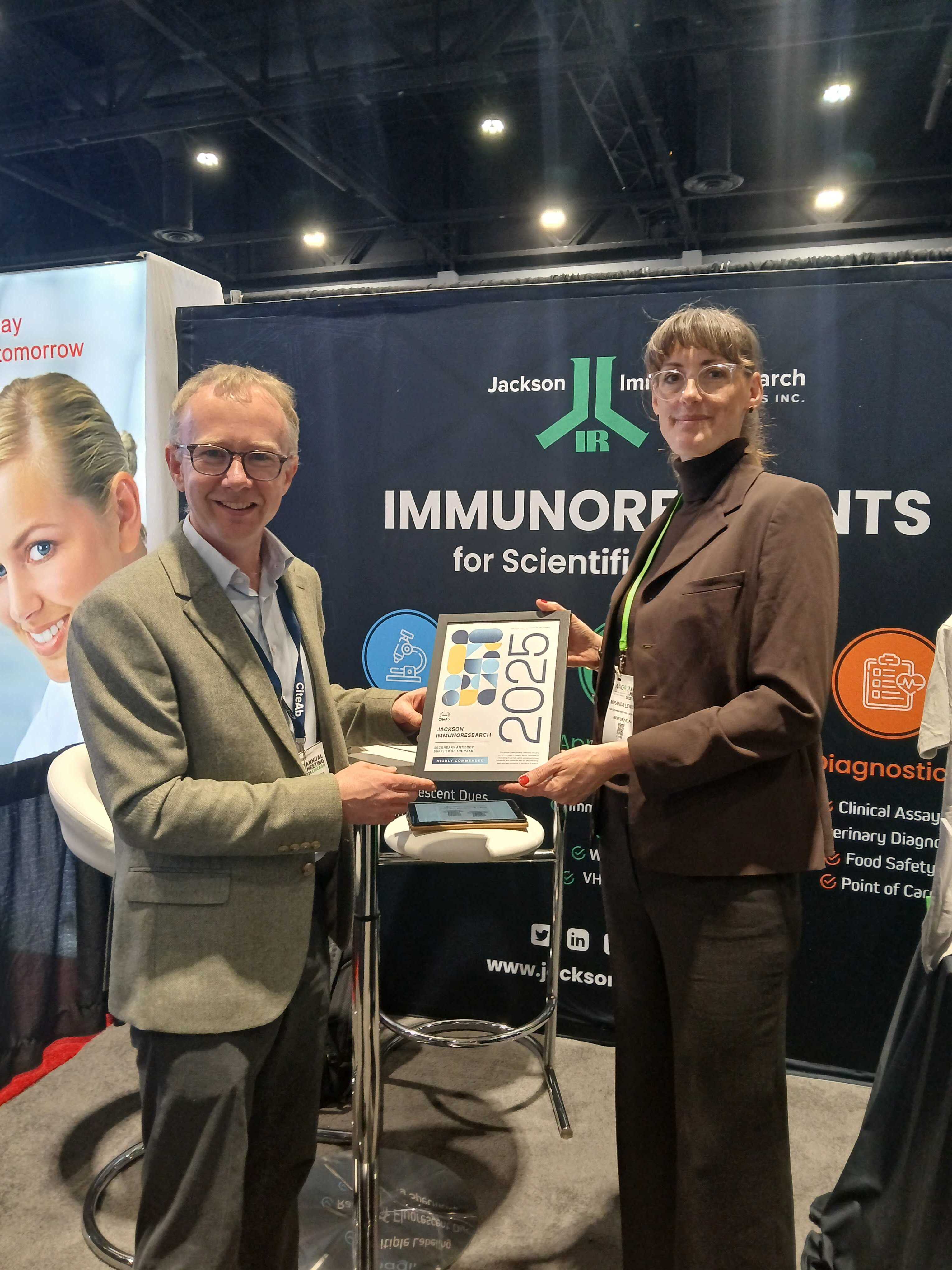 Jackson receiving their award