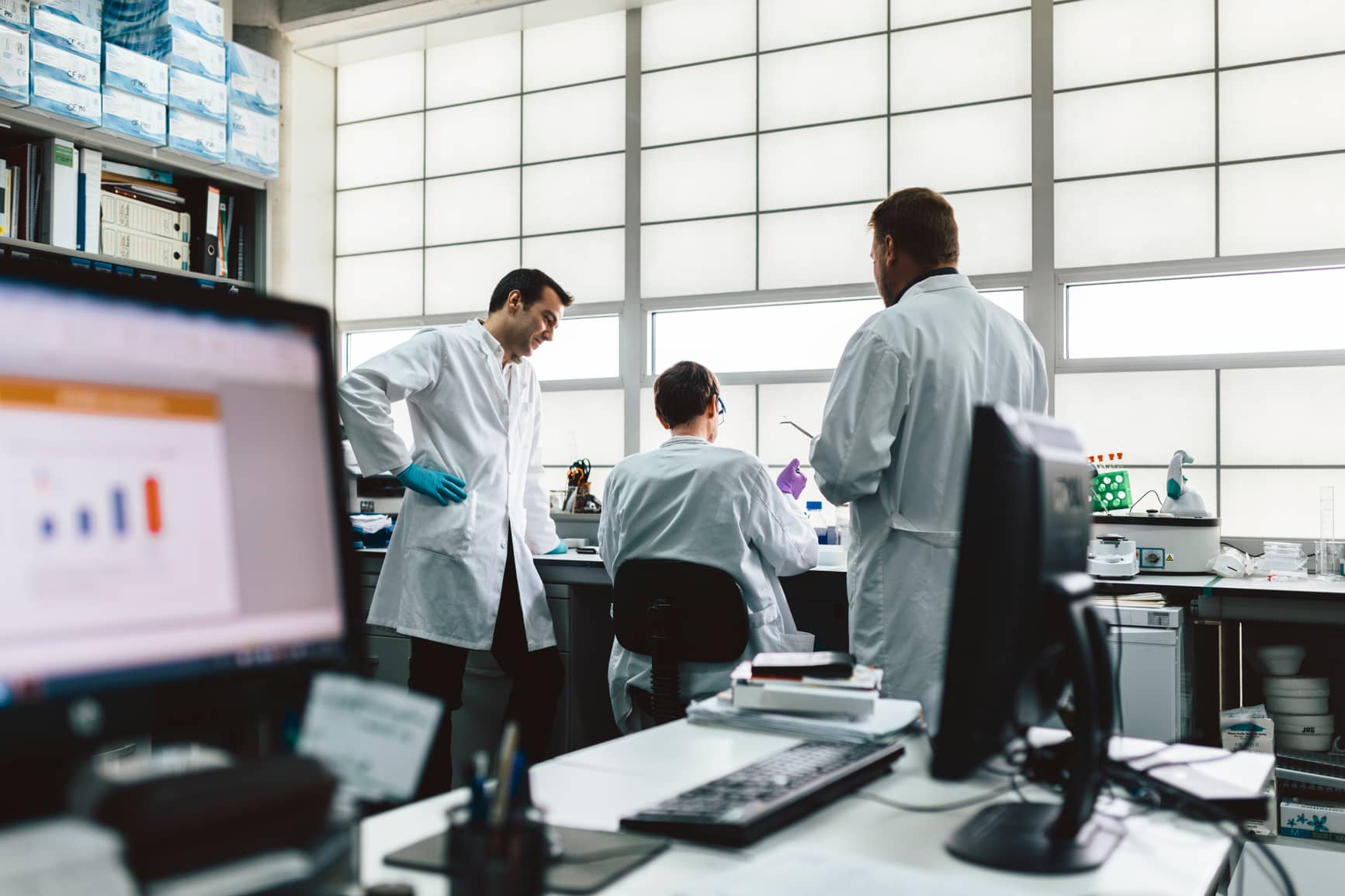 Scientists Working In Biomechanics Laboratory