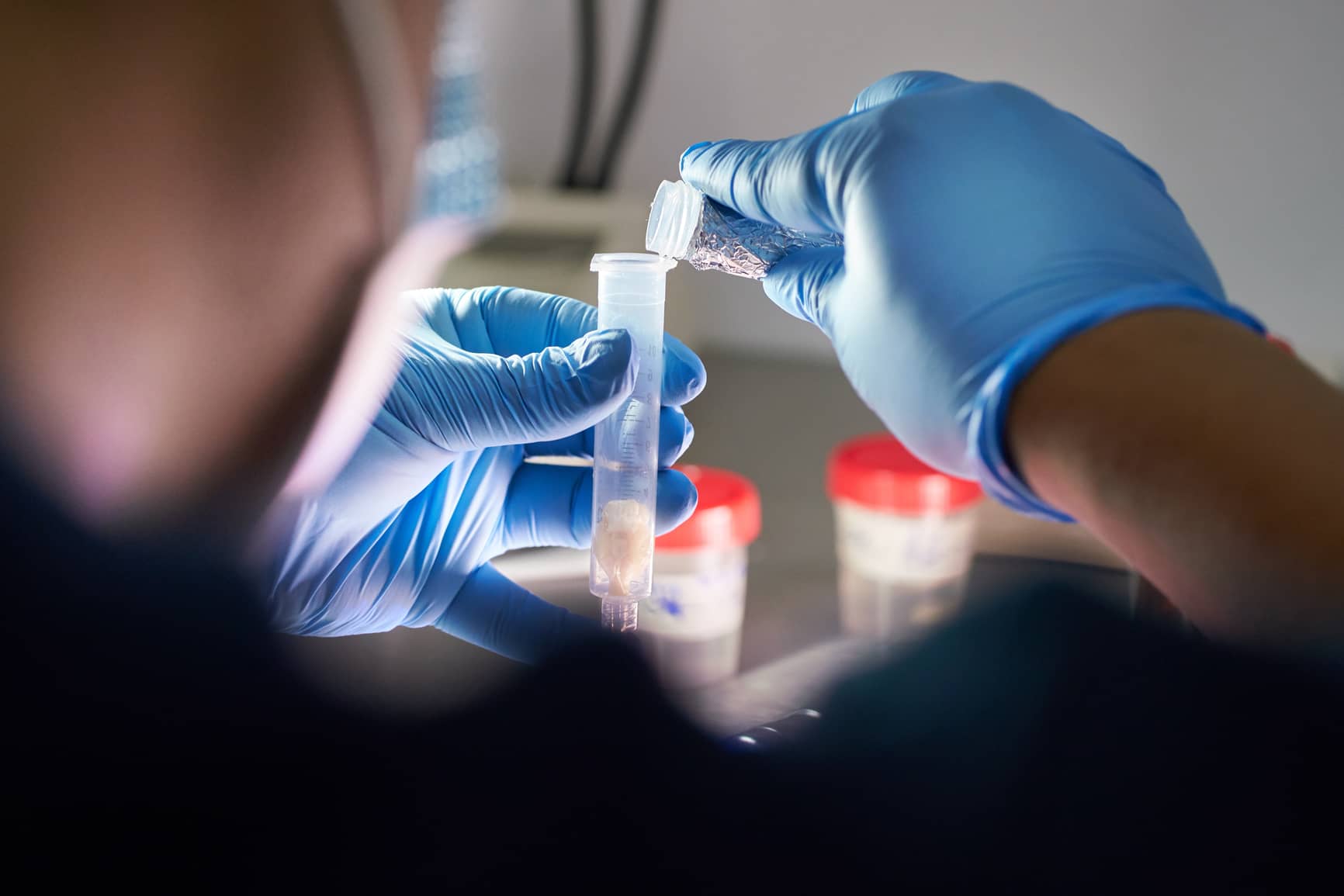 Scientist handling a test tube