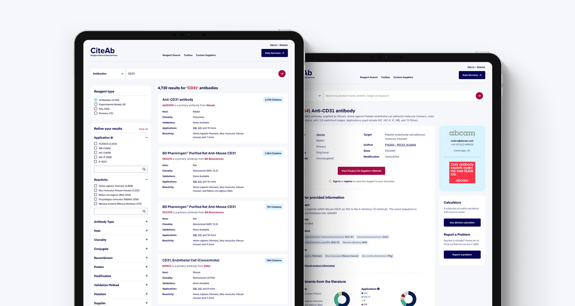 Custom reagent suppliers example screen